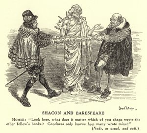 Shacon et Bakespeare - La paternité de Shakespeare (gravure) - Bernard (after) Partridge