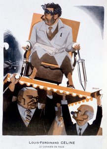 Caricature de Louis-Ferdinand Céline (1894-1961) - Illustration par Bernard Becan (Bernhard Kahn) (1890-1943) dans « Fantasio » du 15/01/1933 - Bernard Becan