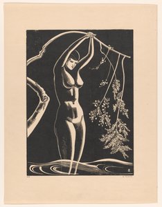 Femme nue avec une branche