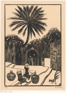 Rue avec des marches à Taormina en Sicile - Bernard Essers (signed by artist)