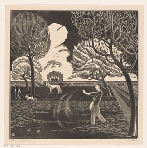 Homme semant - Bernard Essers (signed by artist)