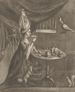 Femme buvant du thé - Bernard Lens