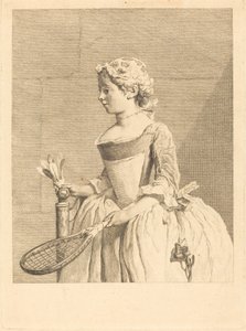 Jeune fille au volant - Bernard Lépicié after Jean Siméon Chardin