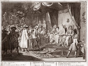 Mariage juif dans la communauté juive portugaise Gravure de « Illustration des cérémonies et coutumes religieuses de tous les peuples du monde » par Bernard Picart (1723-1743) 1819 Collection privée - Bernard Picart
