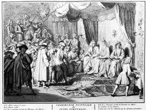 Cérémonie nuptiale des Juifs portugais à Amsterdam, 1723
