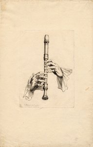 Mains de joueurs de flûte à bec, vers 1700