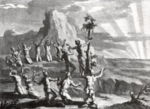 Adoration du soleil par les indiens natifs d
