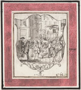 Vignette. Straßenszene eingefügt in Schildrahmen - Bernard Picart