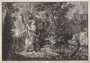 Les Furies encouragent Althaea à brûler le tison de Méléagre - Bernard Picart