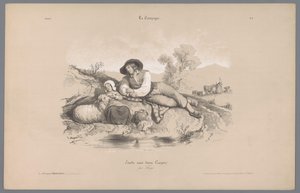 Berger avec une fille près d