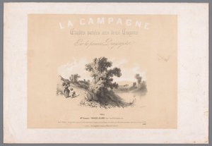 Couverture pour six estampes représentant la vie à la campagne (La Campagne. Études variées aux deux Crayons par les premiers Paysagistes) - Bernard Romain Julien