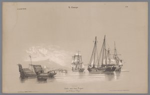 Navires à voile dans le port (La Campagne. Études variées aux deux Crayons) - Bernard Romain Julien