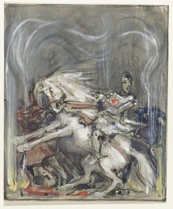 Cavalier sur un cheval cabré