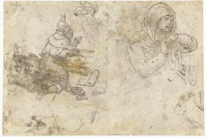 Moïse et une Marie en deuil ou Marie-Madeleine - Bernard van Orley