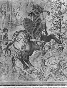 Les Chasses de Maximilien, Capricorne, La Chasse au sanglier, détail de Maximilien I 1459-1519, Manufacture des Gobelins - Bernard van Orley