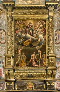 Abside, retable par Bernardino Gatti dit Il Sojaro complété par Giovanni Battista Trotti dit IL Malosso, Assomption de la Vierge