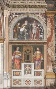 Alessandro Bentivoglio avec des saints et en dessous Sainte Rose et Sainte Justine (détail)