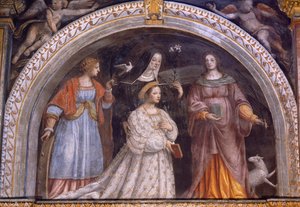 Ginevra Bentivoglio Sforza prenant le voile - Bernardino Luini