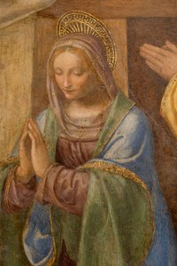 Nativité et adoration des bergers, c. 1520-1525. (détail) - Bernardino Luini