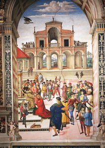 Italie, Sienne, Cathédrale, Bibliothèque Piccolomini, Enea Silvio Piccolomini couronné poète par l