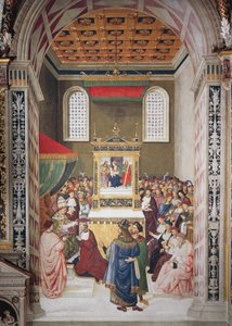 Enea Silvio Piccolomini recevant le chapeau de cardinal de Calixtus III (détail)