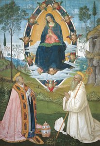 Madone avec Grégoire le Grand et Saint Benoît - Bernardino di Betto Pinturicchio