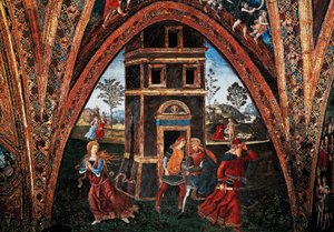 Martyr de Sainte Barbe, par Bernardino Pinturicchio, fresque, Salle des Saints, Appartements Borgia, Palais Apostolique, Cité du Vatican, Italie - Bernardino di Betto Pinturicchio