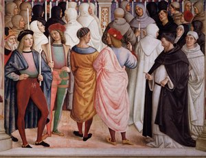 Pie II canonise Sainte Catherine de Sienne en 1461 (détail) - Bernardino di Betto Pinturicchio