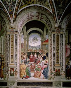 Le Pape Pie II (1405-64) préside la Diète de Mantoue en 1459 - Bernardino di Betto Pinturicchio