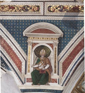 Saint Ambroise, (détail) des Docteurs de l