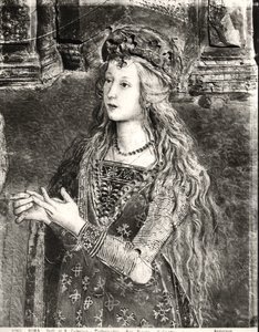 Sainte Catherine, peut-être un portrait de Lucrezia Borgia (1480-1519) du cycle des Vies des Saints, Sala dei Santi, 1492-94