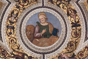 Saint Marc (détail) des Quatre Évangélistes (fresque) - Bernardino di Betto Pinturicchio