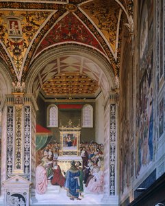 Histoires de Pie II : Piccolomini élu cardinal par Bernardino Pinturicchio (vers 1452-1513), Bibliothèque Piccolomini, Cathédrale de Sienne