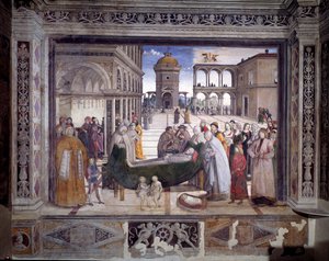 Histoire de Saint Bernardin, la mort du saint - Bernardino di Betto Pinturicchio