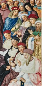 Bibliothèque Piccolomini, mur sud-est : « Énée Sylvius reçoit le chapeau de cardinal du pape Calixte III, 17 décembre » - Bernardino di Betto Pinturicchio