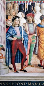 Bibliothèque Piccolomini, mur sud-ouest : « Pie II canonise Sainte Catherine de Sienne, 29 juin » - Bernardino di Betto Pinturicchio