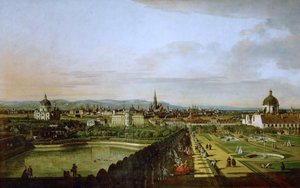 French : Vienna, from Belvedere View of Vienna from Belvedere - Bernardo Bellotto