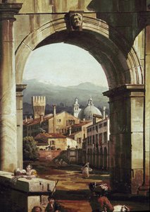 Caprice romain avec porte et murs (détail) - Bernardo Bellotto