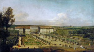 Palais de Schönbrunn vu des jardins, entre 1758 et 1761