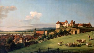 Vue de Pirna depuis le château de Sonnenstein - Bernardo Bellotto