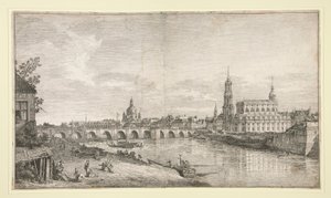 Vue du pont de Dresde sur l