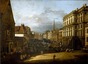 Vue du marché de la farine à Vienne - Bernardo Bellotto