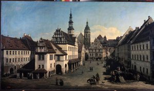 La place du marché de Pirne, Allemagne - Bernardo Bellotto