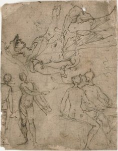 Esquisses de guerrier assis, diverses figures
