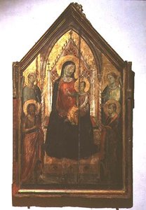 Madone et Enfant en trône avec des Saints