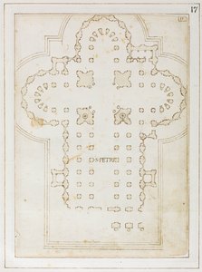 Plan de Saint-Pierre, Codex Coner, 1513-15 (encre sur papier) - Bernardo Della Volpaia Bernardo Della Volpaia