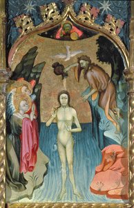Retable représentant le Baptême de Jésus par Saint Jean-Baptiste de l