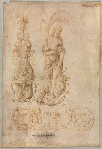 Conception pour un candélabre, figure allégorique de l