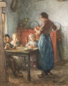 Un repas frugal - Bernardus Johannes Blommers or Bloomers