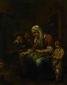 Femme faisant des crêpes - Bernardus van Schijndel